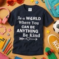 In A World Where You Can Be Anything BE KIND Kids T-Shirt thumb 3