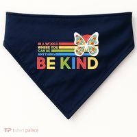 In A World Where You Can Be Anything Be Kind Autism Awareness USA-Made Doggie Bandana thumb 0