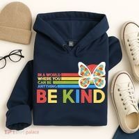 In A World Where You Can Be Anything Be Kind Autism Awareness Hoodie thumb 4