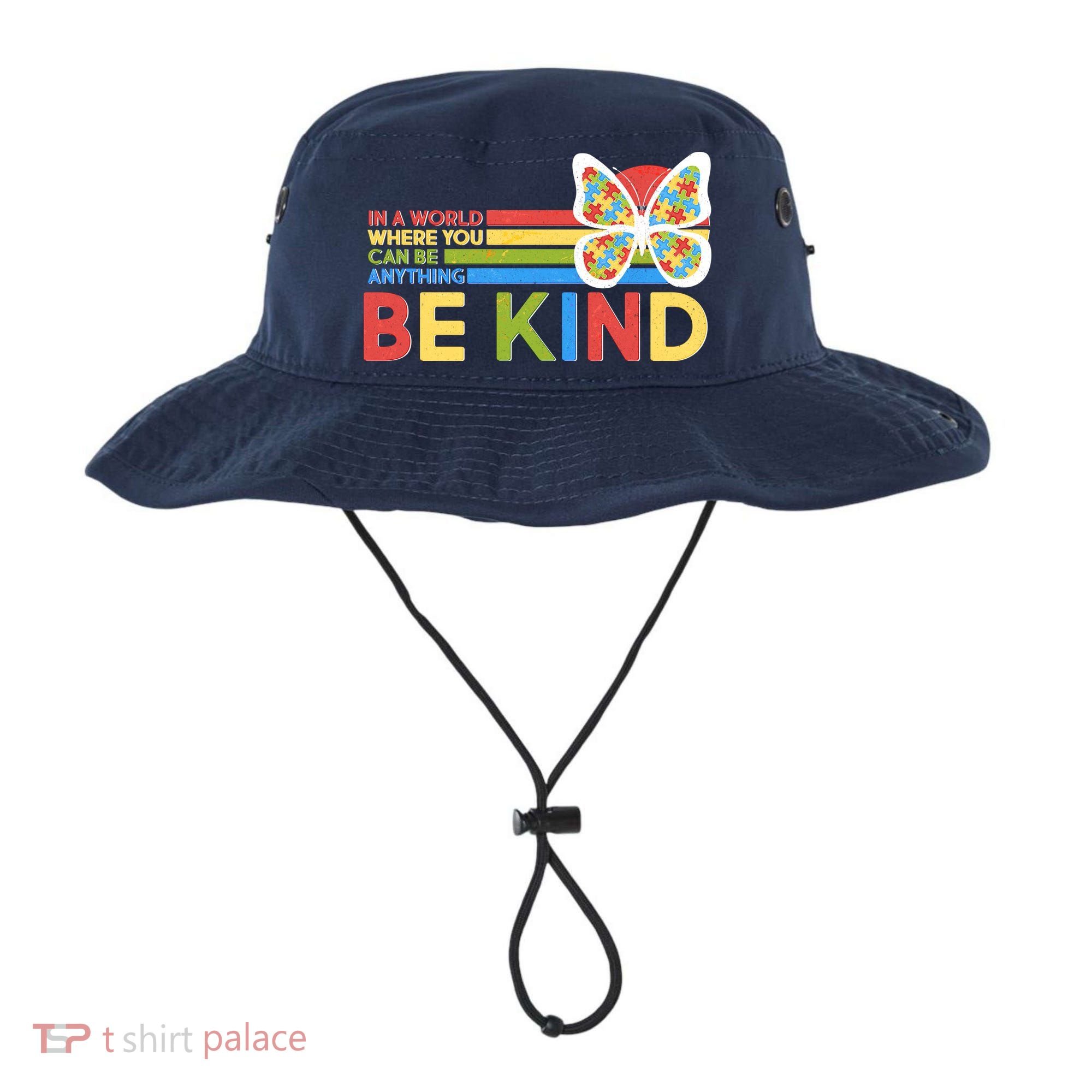 In A World Where You Can Be Anything Be Kind Autism Awareness Bucket Hat