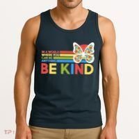 In A World Where You Can Be Anything Be Kind Autism Awareness Tank Top thumb 3