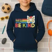 In A World Where You Can Be Anything Be Kind Autism Awareness Kids Hoodie thumb 2