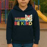 In A World Where You Can Be Anything Be Kind Autism Awareness Kids Hoodie thumb 3
