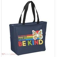 In A World Where You Can Be Anything Be Kind Autism Awareness Tote Bag thumb 2