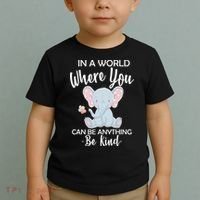 In a World Where You Can Be Anything Be Kind Elephant Toddler T-Shirt thumb 2