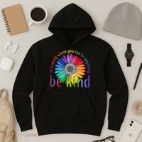 In a world where you can be anything be kind flower Hoodie thumb 3