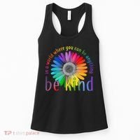 In a world where you can be anything be kind flower Women's Tank Top thumb 0