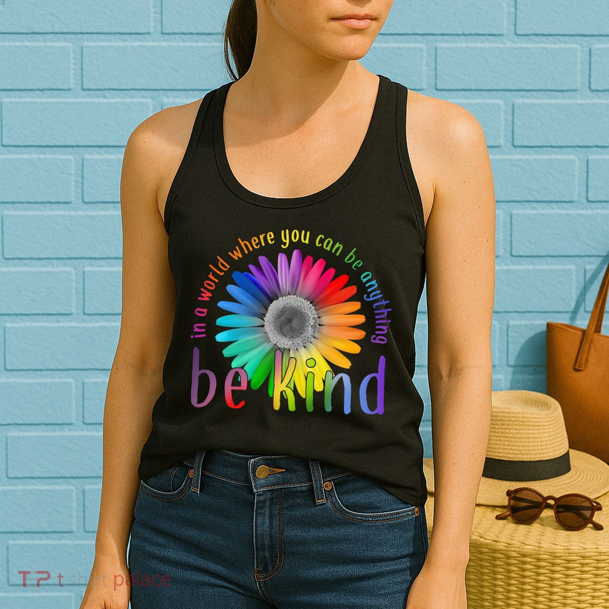 In a world where you can be anything be kind flower Women's Tank Top