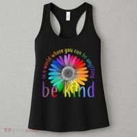 In a world where you can be anything be kind flower Women's Tank Top thumb 3