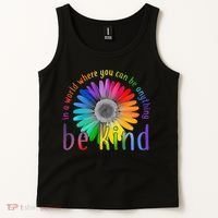 In a world where you can be anything be kind flower Tank Top thumb 2