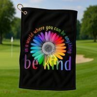 In a world where you can be anything be kind flower Golf Towel thumb 1