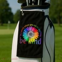 In a world where you can be anything be kind flower Golf Towel thumb 2