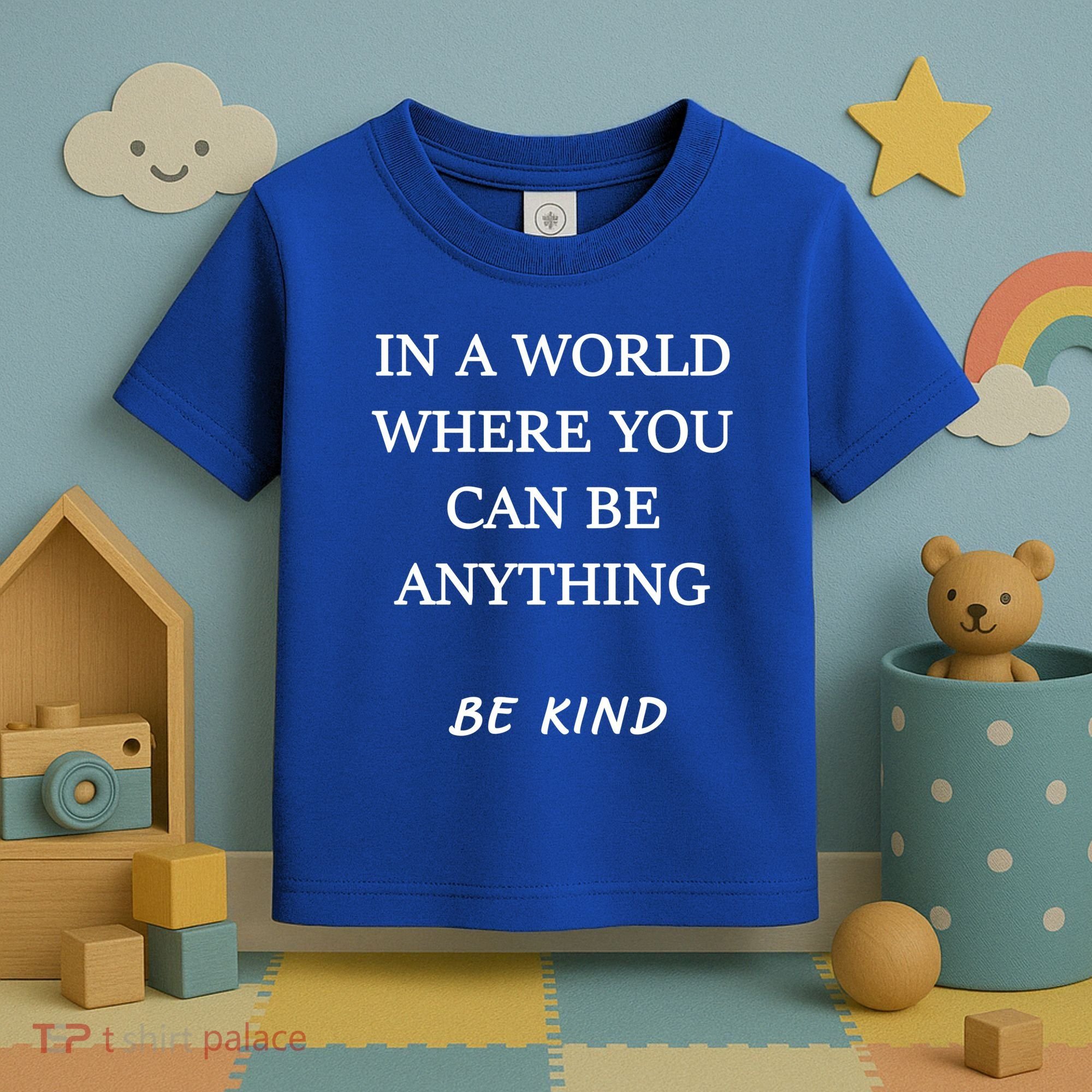 In A World Where You Can Be Anything Be Kind Quote Toddler T-Shirt