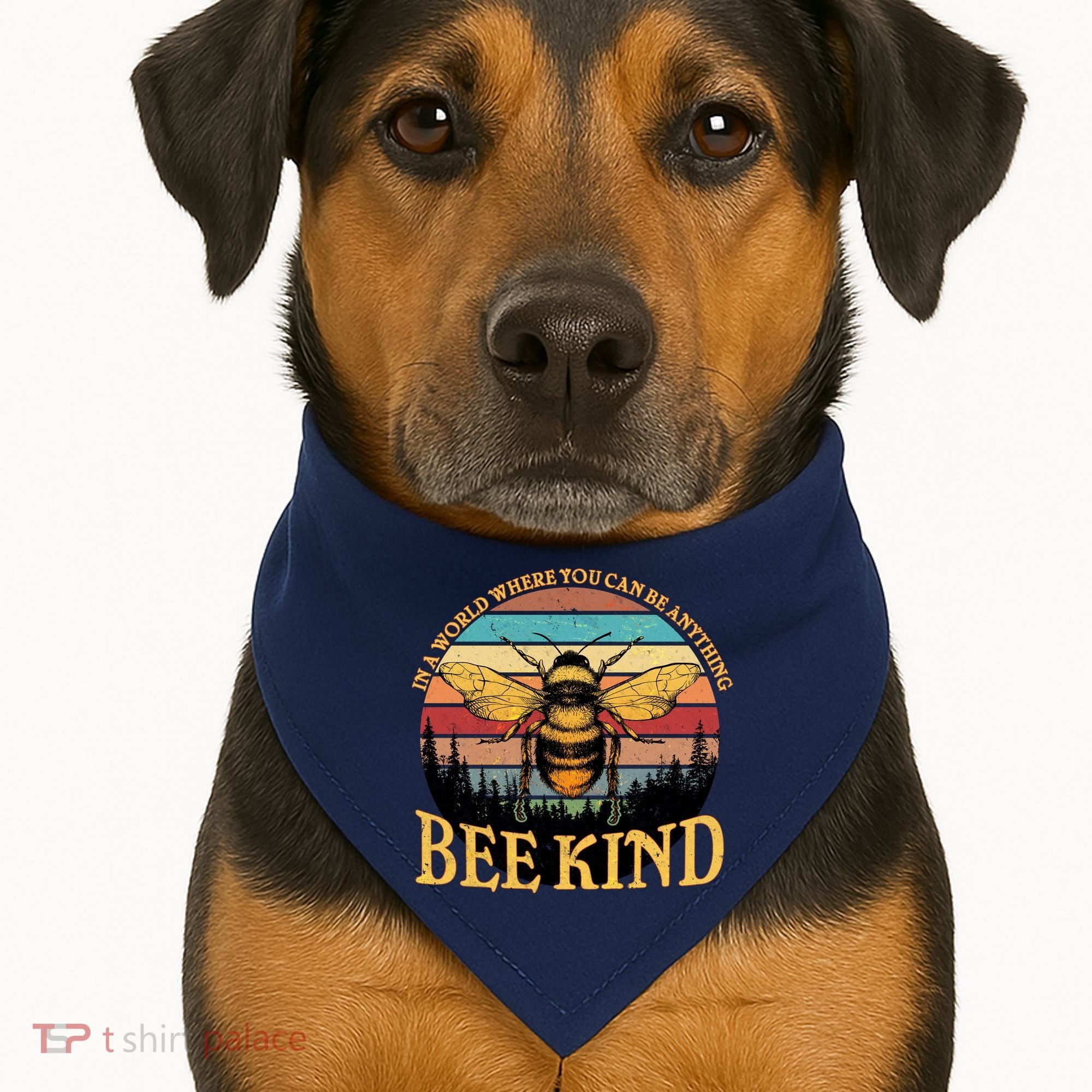 In A World Where You Can Be Anything Bee Kind USA-Made Doggie Bandana