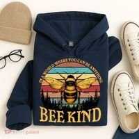 In A World Where You Can Be Anything Bee Kind Hoodie thumb 4