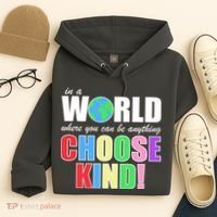 In a World Where You Can Be Anything Choose Kind Hoodie thumb 4