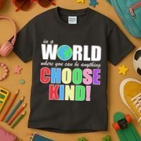 In a World Where You Can Be Anything Choose Kind Kids T-Shirt thumb 3