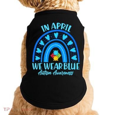 In April We Wear Blue Autism Awareness Doggie Tank