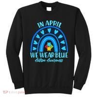 In April We Wear Blue Autism Awareness Sweatshirt thumb 0