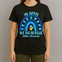 In April We Wear Blue Autism Awareness T-Shirt thumb 4