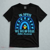 In April We Wear Blue Autism Awareness T-Shirt thumb 5