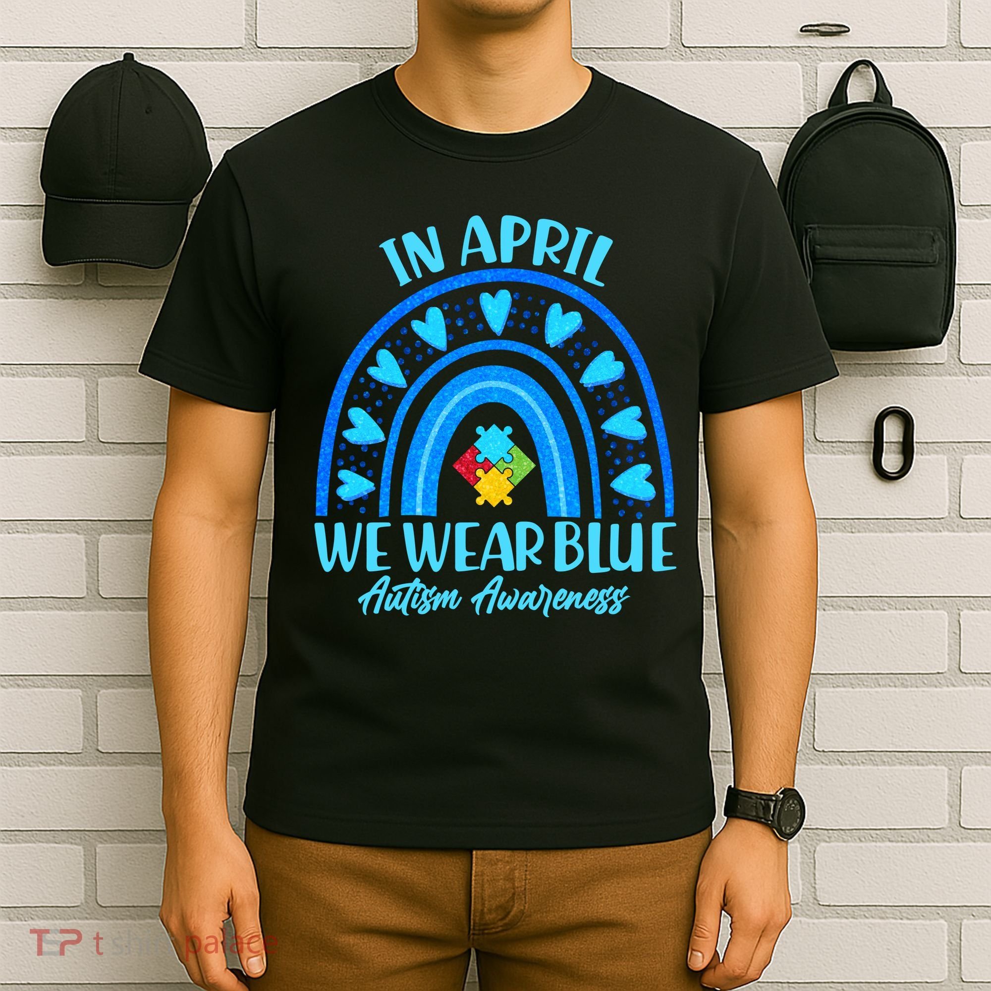 In April We Wear Blue Autism Awareness T-Shirt