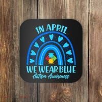 In April We Wear Blue Autism Awareness Coaster thumb 0