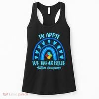 In April We Wear Blue Autism Awareness Women's Tank Top thumb 0