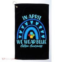 In April We Wear Blue Autism Awareness Golf Towel thumb 0