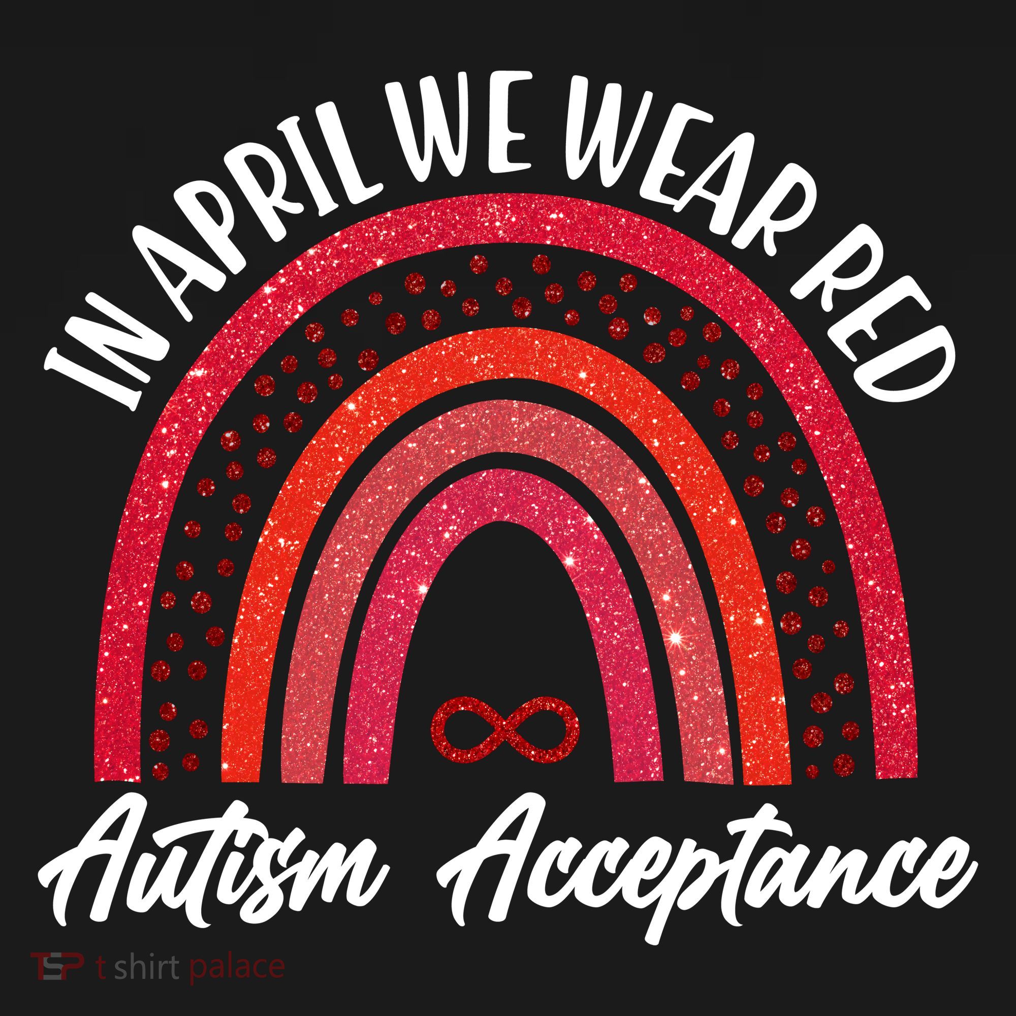 In April We Wear Red Autism Acceptance Red Rainbow Visor