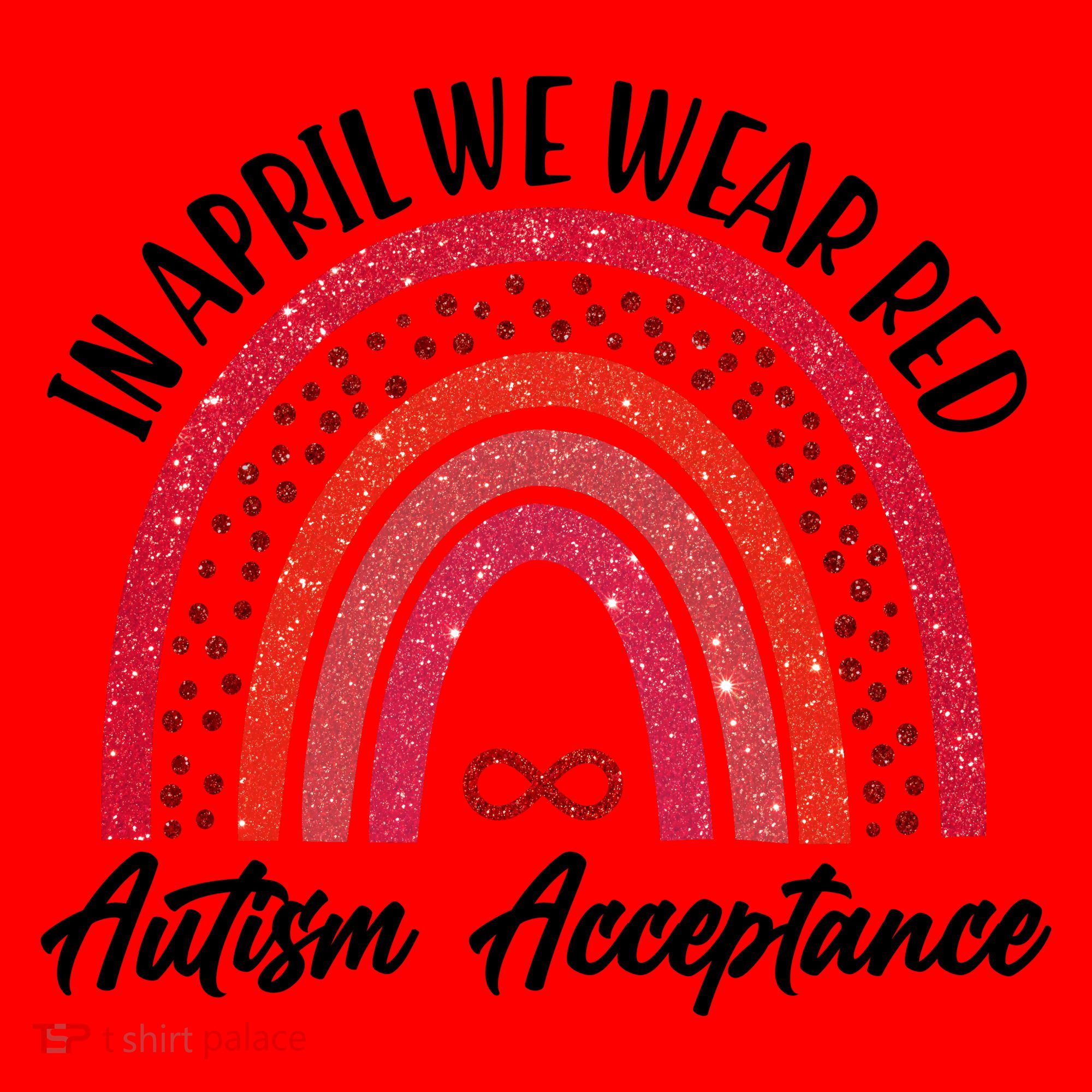 In April We Wear Red Autism Acceptance Red Rainbow Santa Hat