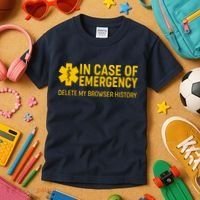 In Case Of Emergency Delete My Browser History Kids T-Shirt thumb 3
