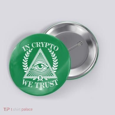 In Crypto We Trust Vintage Logo Button