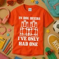 In Dog Beers I've Only Had One Kids T-Shirt thumb 3