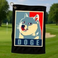 In Dogecoin We Trust Doge Crypto Golf Towel thumb 1