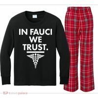 In Dr Fauci We Trust Kids Long Sleeve Plaid Pajama Set thumb 0