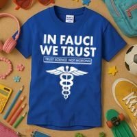 In Fauci We Trust -Trust Science Not Morons  Kids T-Shirt thumb 3