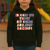 In God We Trust My Guns Are Just Backup Kids Hoodie thumb 3