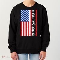 In God We Trust Psalm 56:4 US Flag Women's Sweatshirt thumb 0