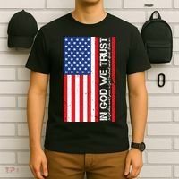 In God We Trust Psalm 56:4 US Flag T-Shirt thumb 6