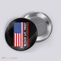In God We Trust Psalm 56:4 US Flag Button thumb 0