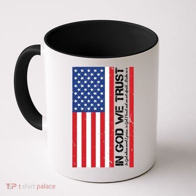 In God We Trust Psalm 56:4 US Flag Coffee Mug