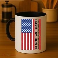 In God We Trust Psalm 56:4 US Flag Coffee Mug thumb 4