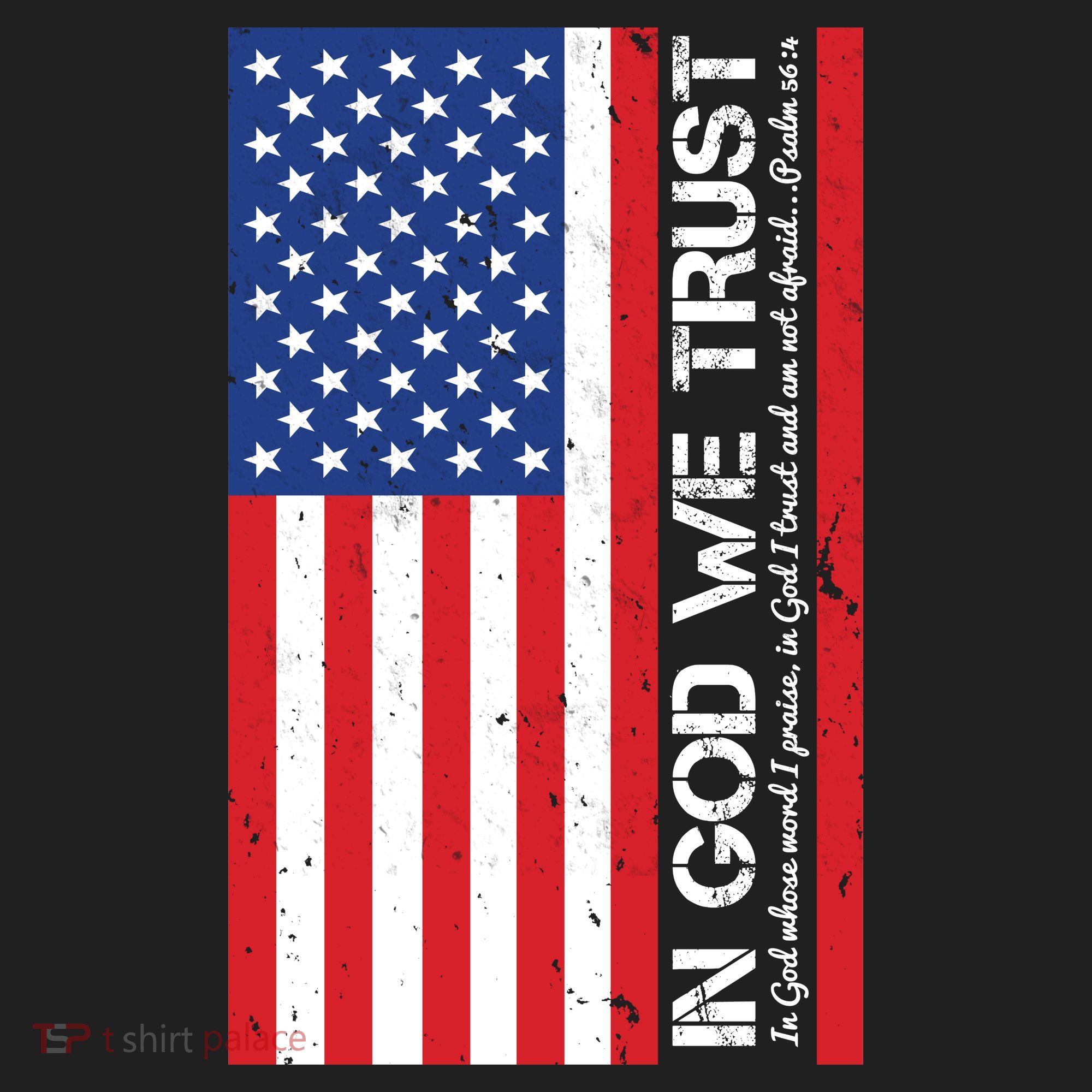 In God We Trust Psalm 56:4 US Flag Beanie