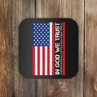 In God We Trust Psalm 56:4 US Flag Coaster thumb 0