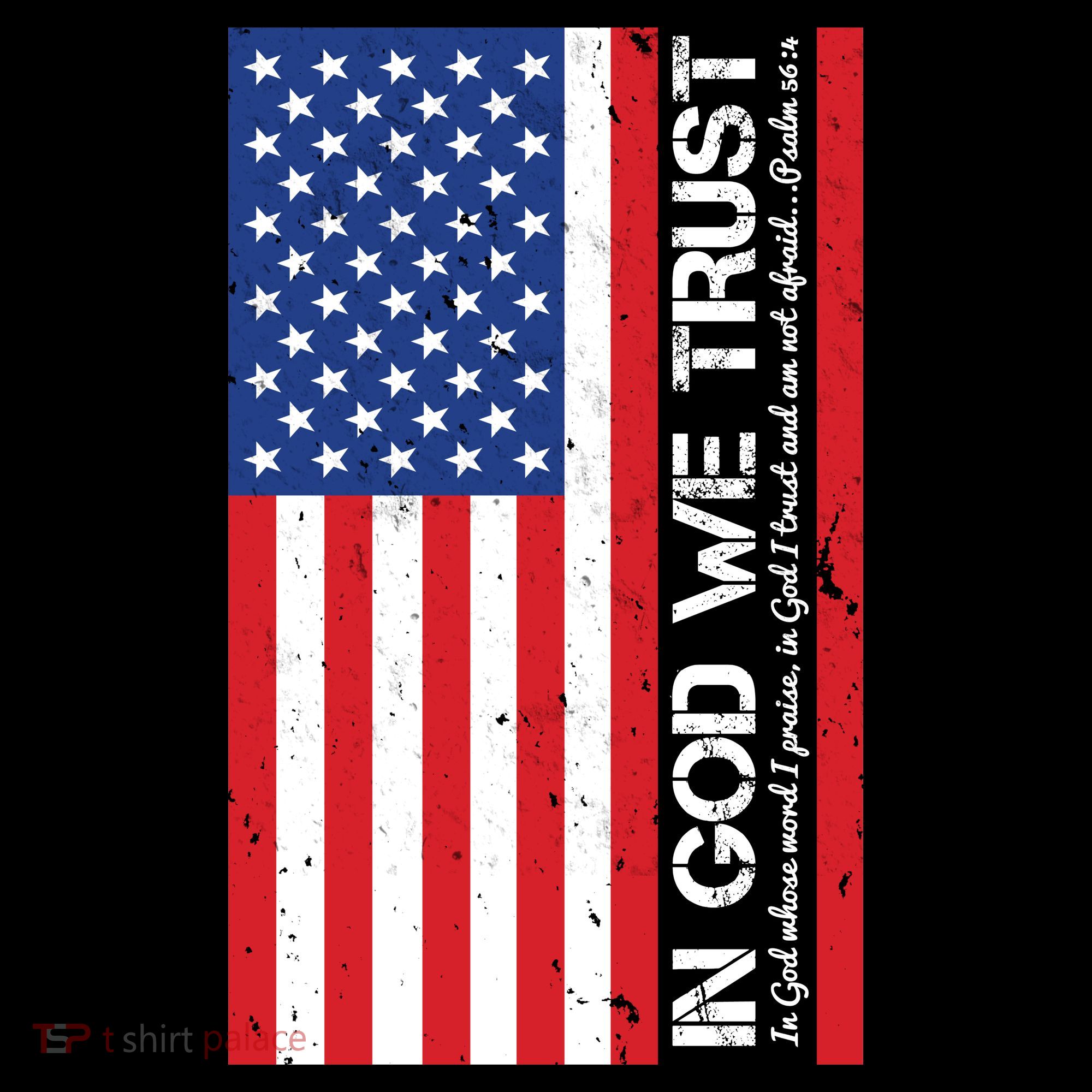 In God We Trust Psalm 56:4 US Flag Polo