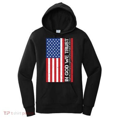 In God We Trust Psalm 56:4 US Flag Women's Hoodie