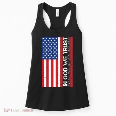 In God We Trust Psalm 56:4 US Flag Women's Tank Top