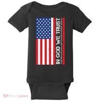 In God We Trust Psalm 56:4 US Flag Baby Bodysuit thumb 0