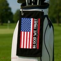 In God We Trust Psalm 56:4 US Flag Golf Towel thumb 2